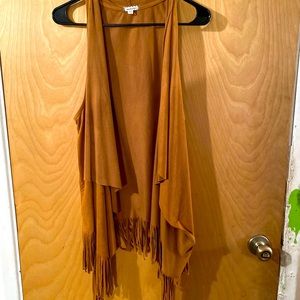 Brown suede fringe vest